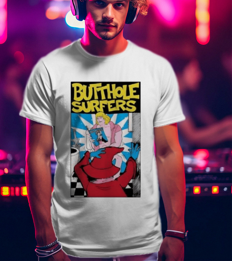 Butthole Surfers Comic Cover With Wizard And Bathroom Scene T-Shirt