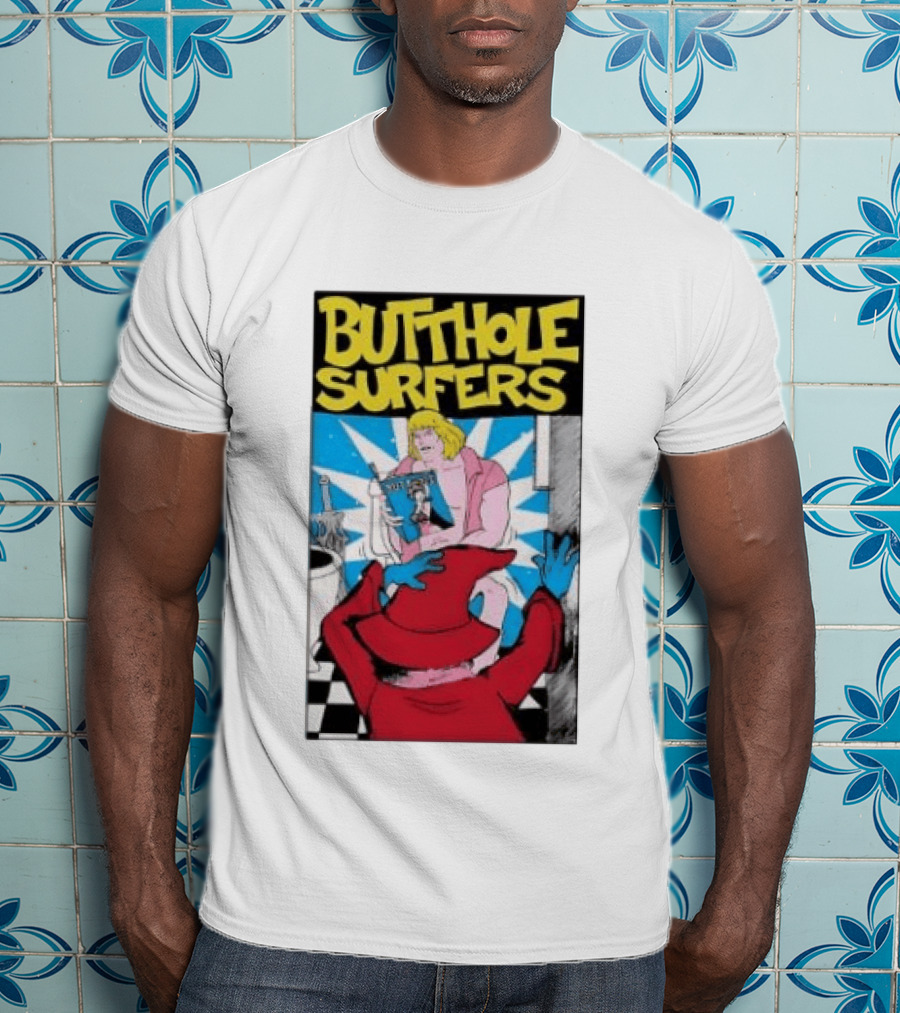 Butthole Surfers Comic Cover With Wizard And Bathroom Scene T-Shirt