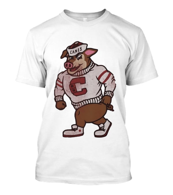 Carolina Hurricanes Canes Pig Hockey Cartoon Character Sweater T-Shirt