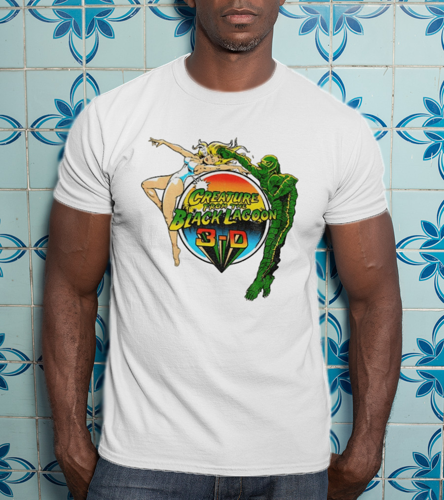 Creature From The Black Lagoon 3 D Gill Man Cartoon T-Shirt