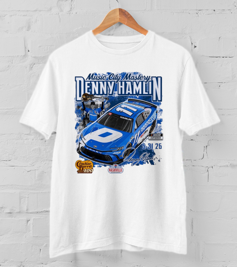 Music City Mastery Denny Hamlin Cracker Barrel 400 Nashville Superspeedway 2026 NASCAR Cup Series T-Shirt