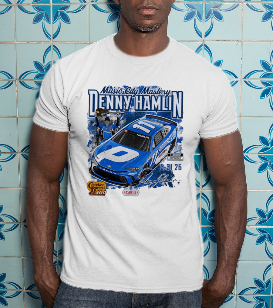 Music City Mastery Denny Hamlin Cracker Barrel 400 Nashville Superspeedway 2026 NASCAR Cup Series T-Shirt
