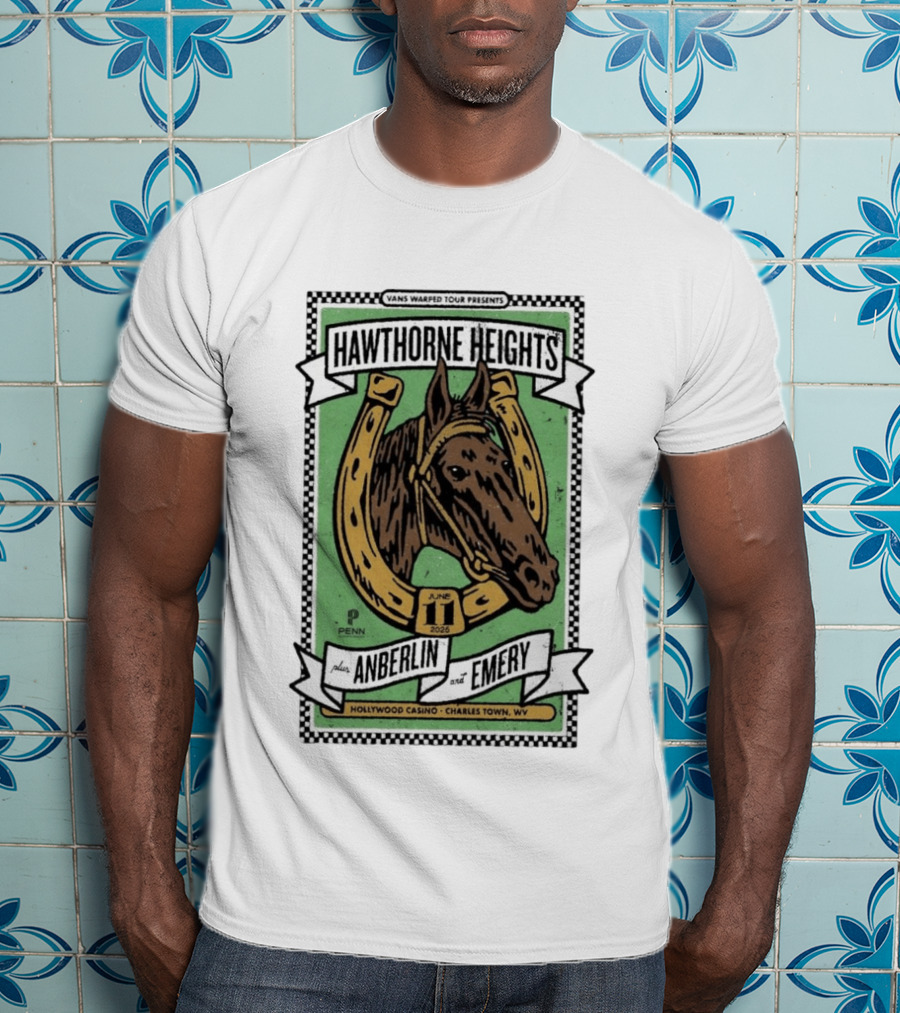 Vans Warped Tour Hawthorne Heights Anberlin Emery June 11 2026 Hollywood Casino Charles Town WV T-Shirt