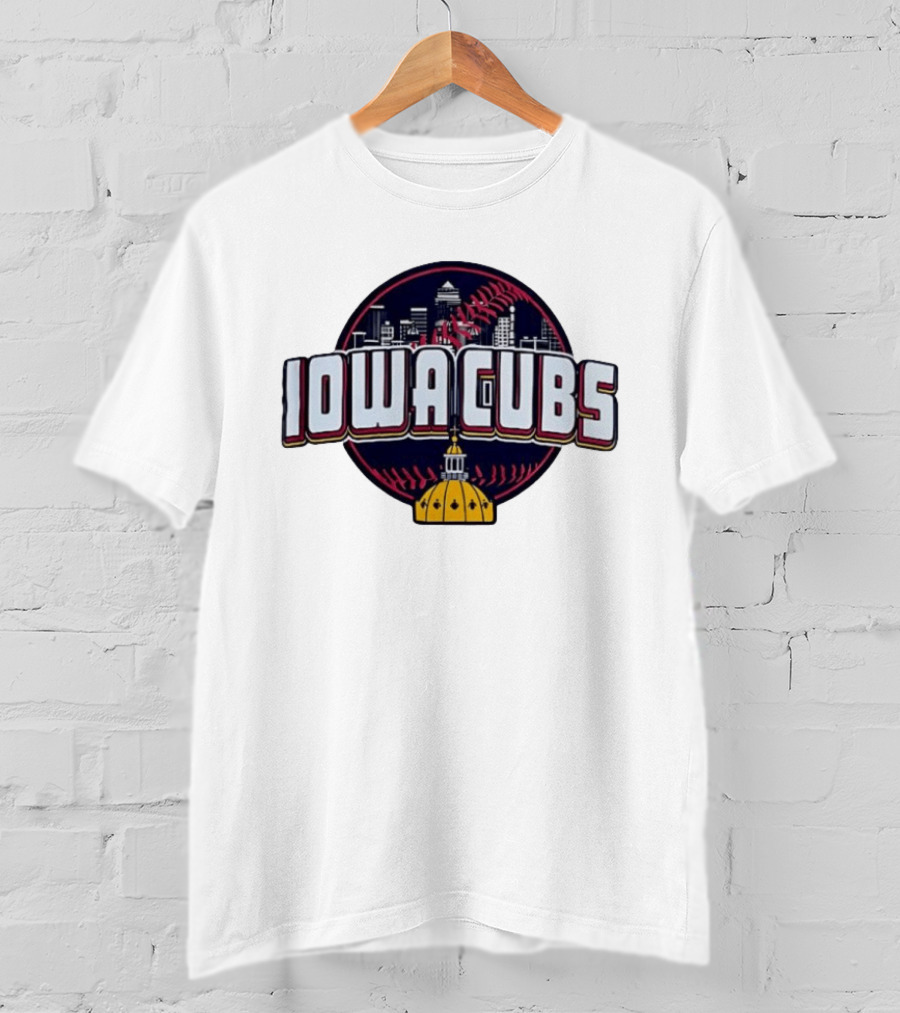 Iowa Cubs Des Moines Skyline Baseball Iowa State Capitol T-Shirt