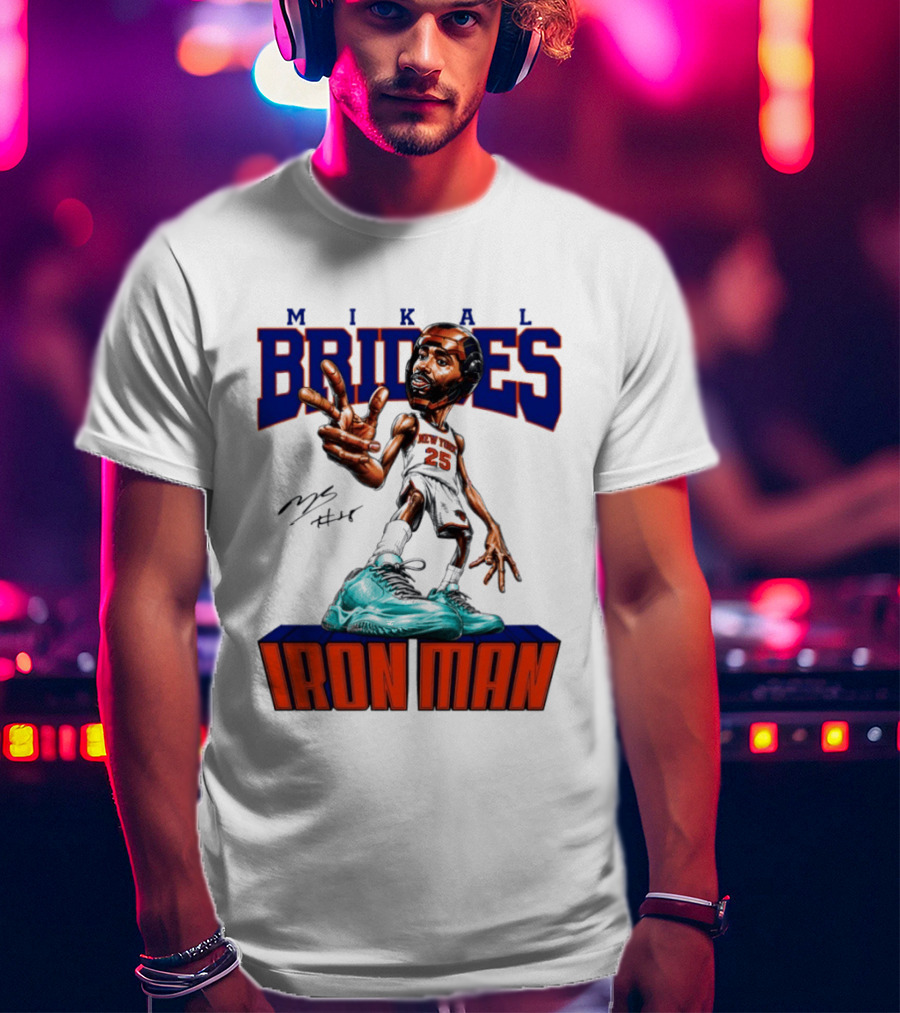 Mikal Bridges Iron Man New York Knicks NBA 2026 T-Shirt