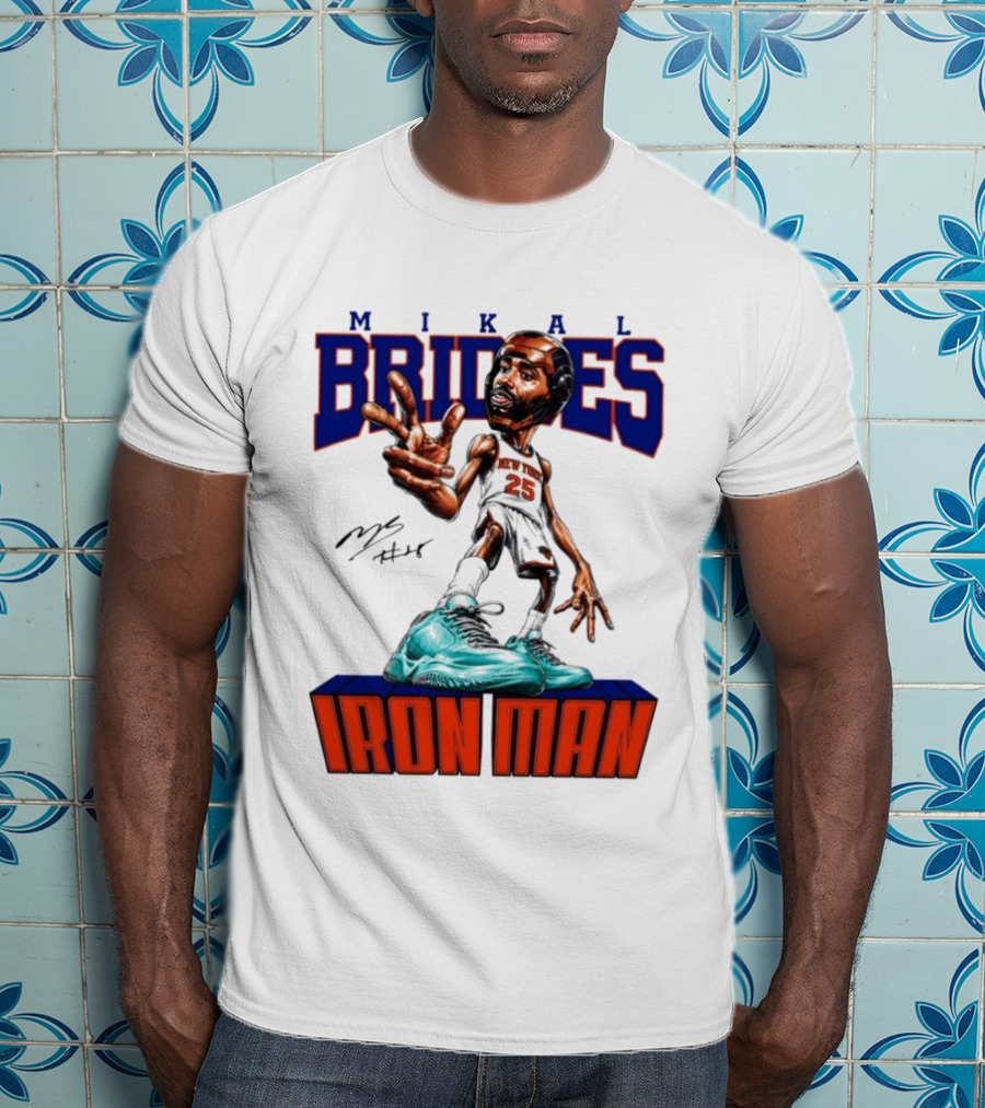 Mikal Bridges Iron Man New York Knicks NBA 2026 T-Shirt