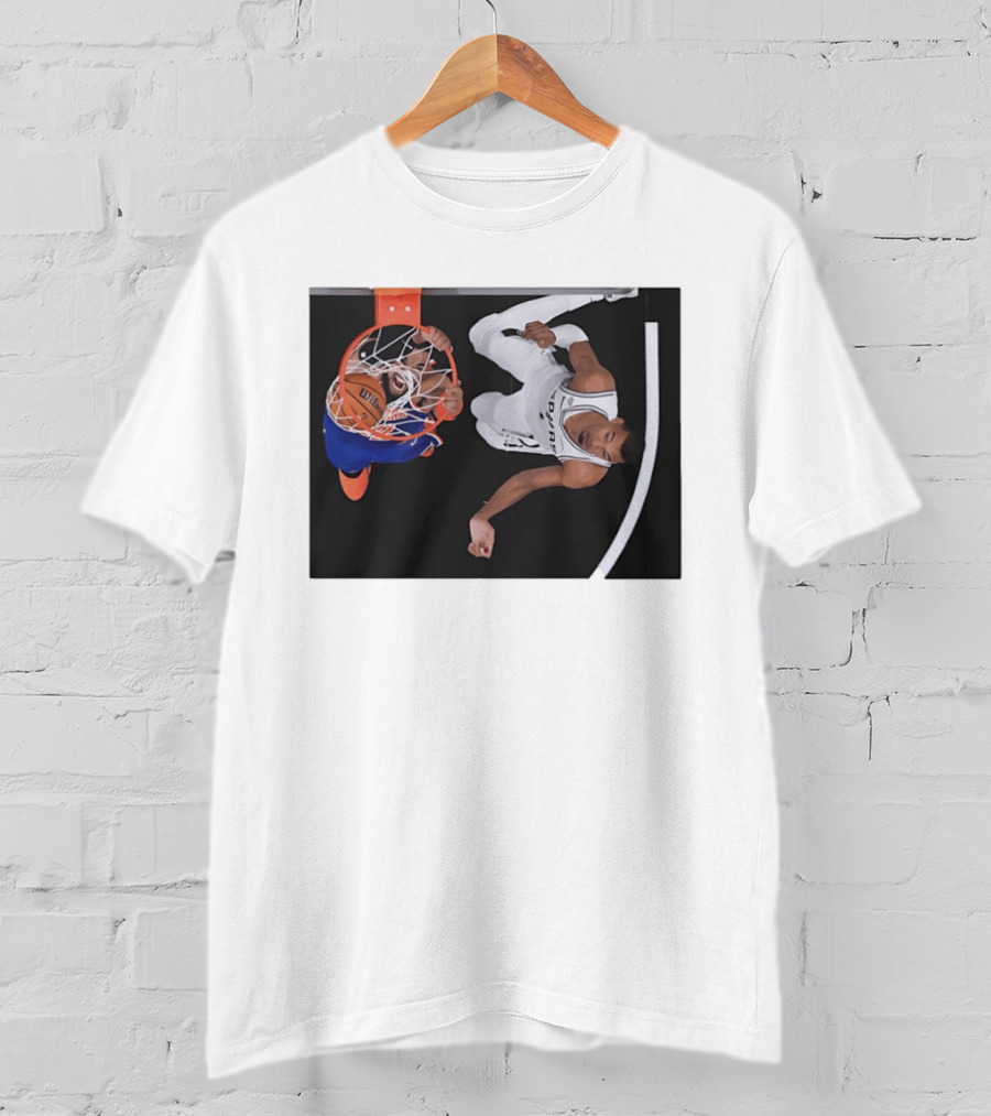 Jalen Brunson New York Knicks Victor Wembanyama San Antonio Spurs NBA Basketball Action T-Shirt