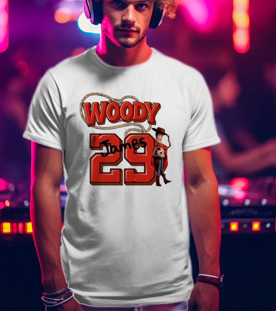 Woody James 29 Toy Story Character Soccer Ball T-Shirt