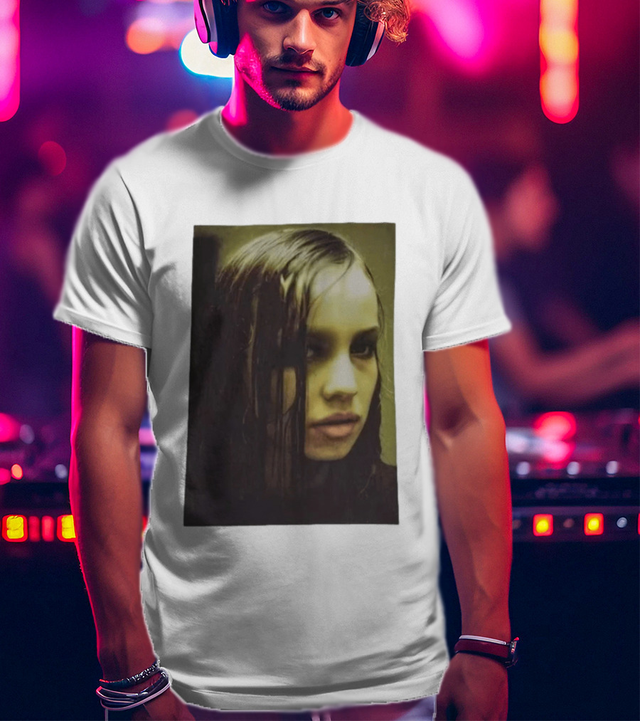 Raf Simons FW18 Christiane F Wet Hair Portrait Fashion T-Shirt