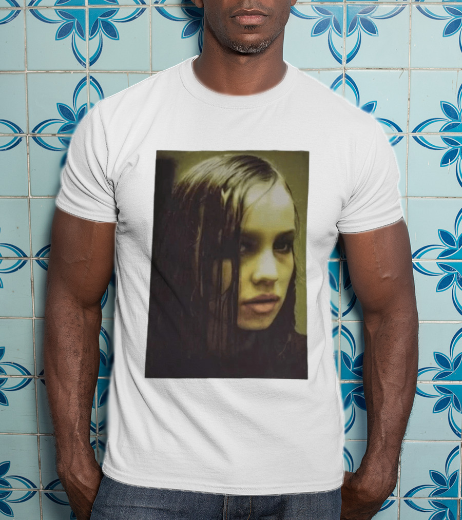 Raf Simons FW18 Christiane F Wet Hair Portrait Fashion T-Shirt