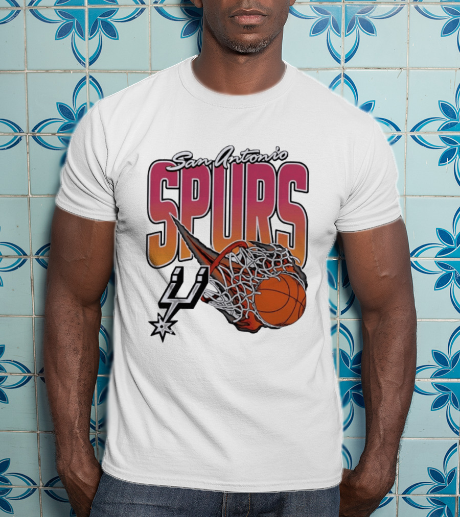 San Antonio Spurs Teal Basketball Explosion T-Shirt