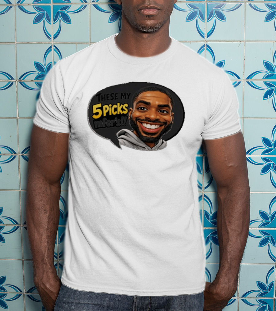 These My 5 Picks Mikal Bridges Caricature T-Shirt