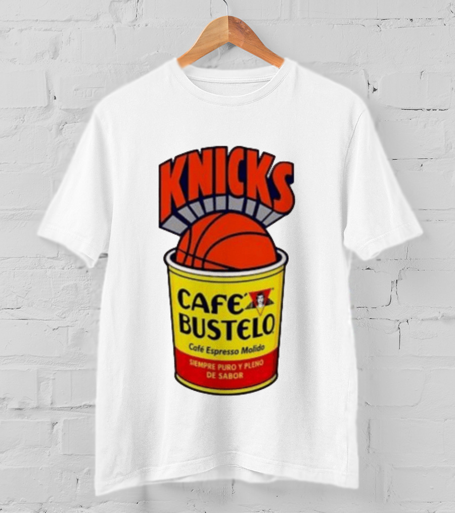 New York Knicks Cafe Bustelo Espresso Molido Basketball NBA T-Shirt