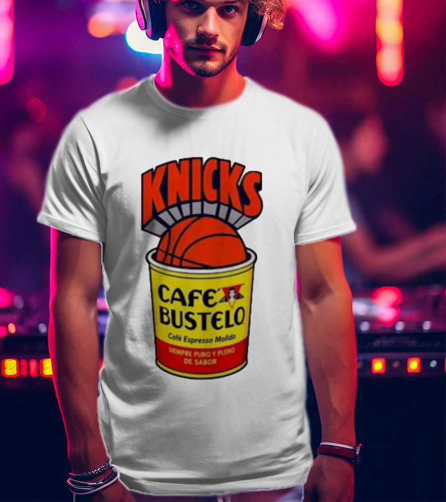 New York Knicks Cafe Bustelo Espresso Molido Basketball NBA T-Shirt