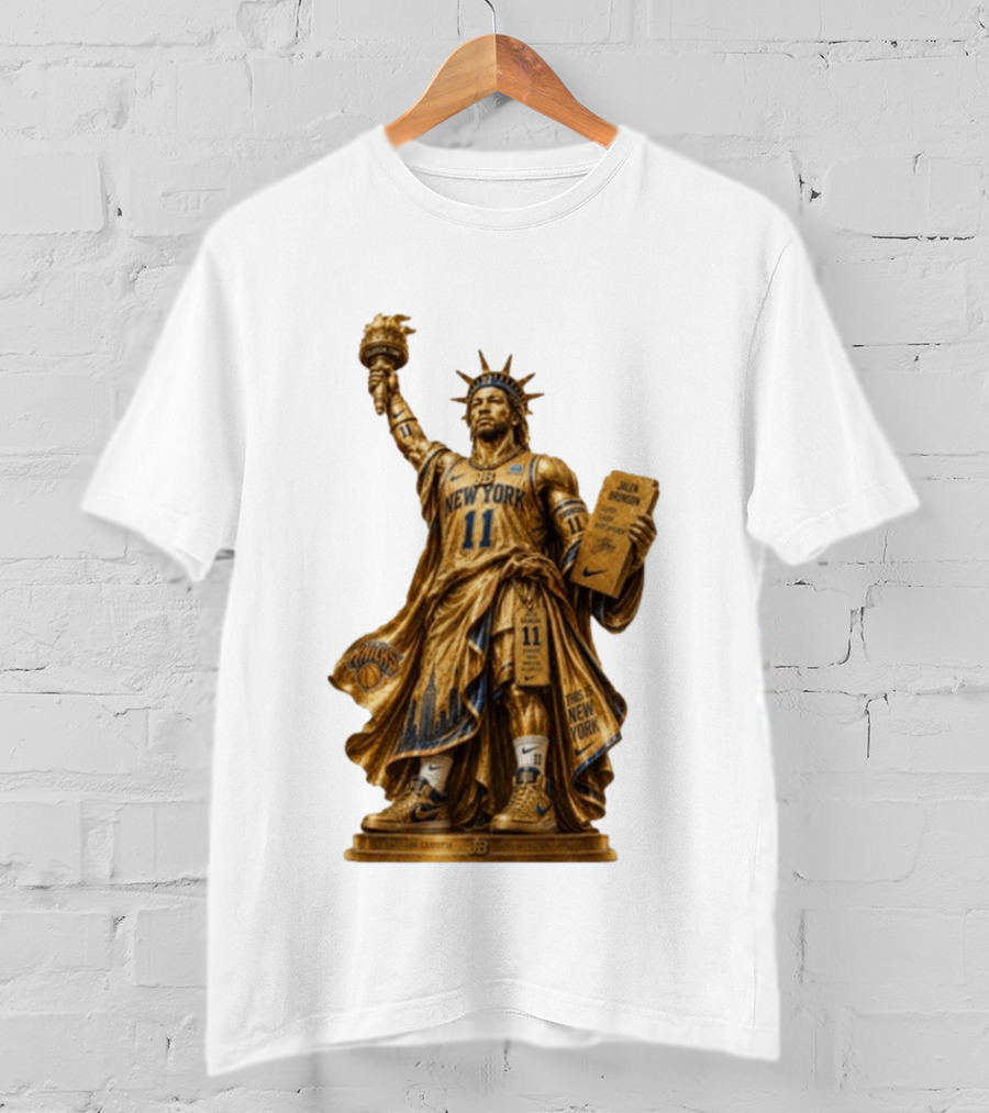 New York Knicks Jalen Brunson Statue Of Liberty Nike 11 Basketball Knicks T-Shirt