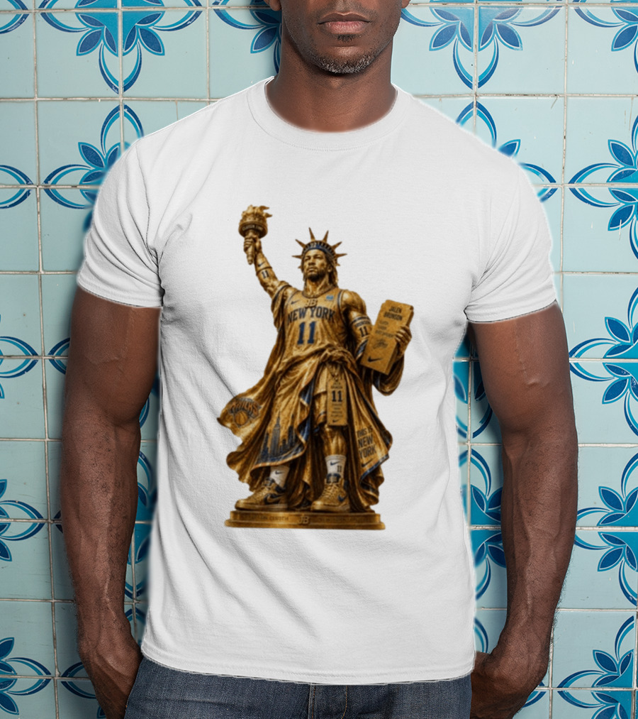 New York Knicks Jalen Brunson Statue Of Liberty Nike 11 Basketball Knicks T-Shirt