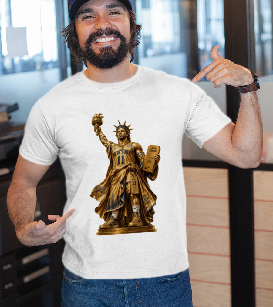 New York Knicks Jalen Brunson Statue Of Liberty Nike 11 Basketball Knicks T-Shirt