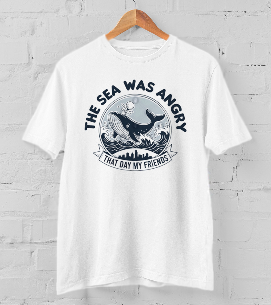 The Sea Was Angry That Day My Friends Seinfeld George Costanza Whale Golf T-Shirt
