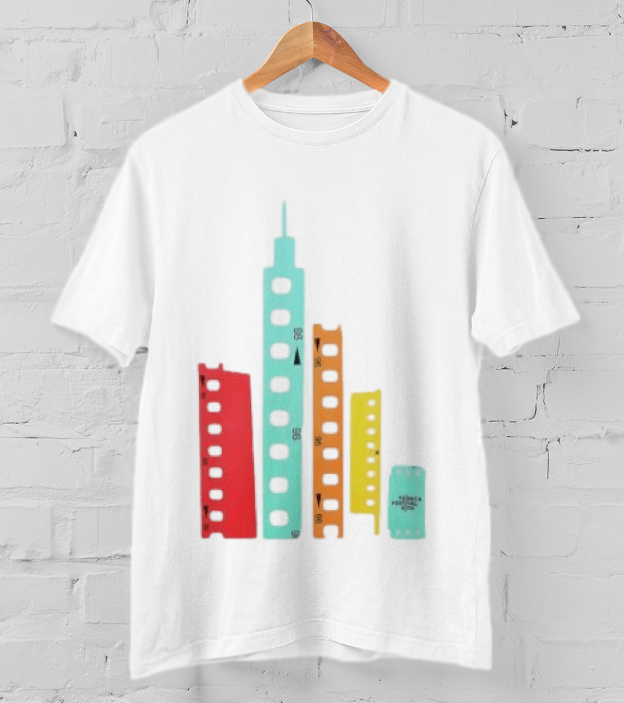 Tribeca Festival Kith 96 Film Reel Skyline New York City Architecture T-Shirt