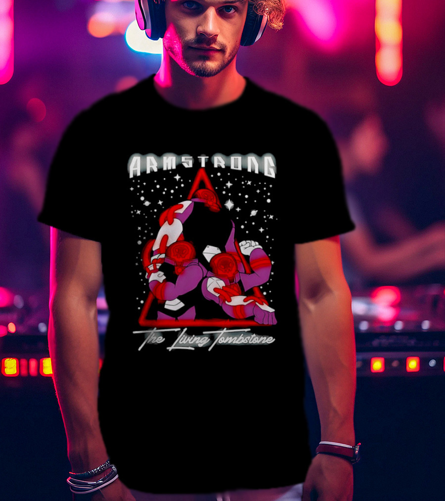 Armstrong The Living Tombstone Red Purple Robot Characters T-Shirt