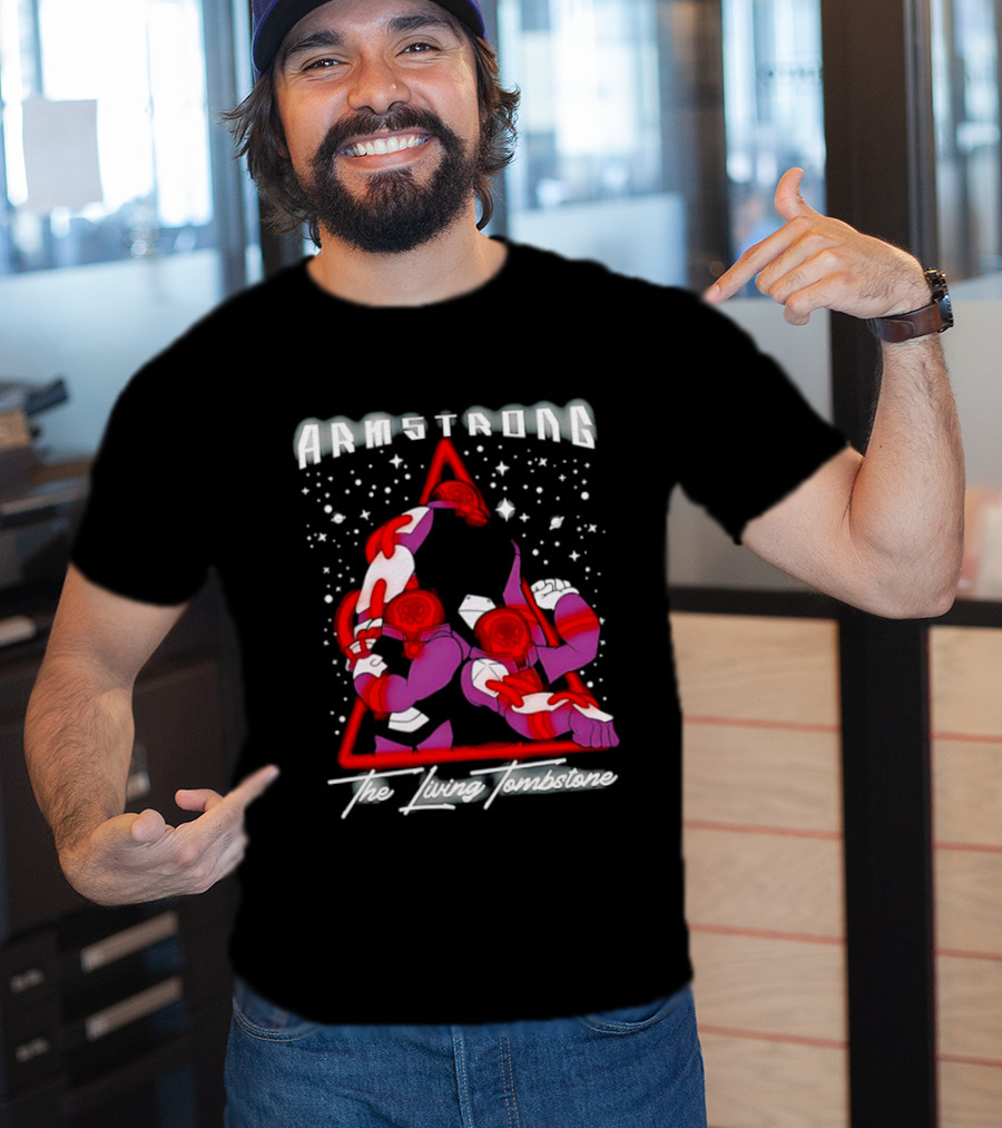 Armstrong The Living Tombstone Red Purple Robot Characters T-Shirt