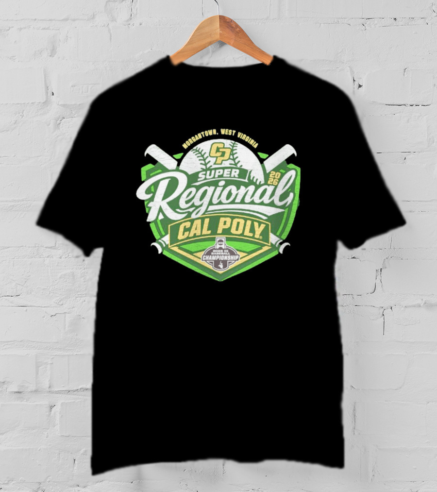 Cal Poly Baseball 2026 Morgantown West Virginia Super Regional NCAA Championship Bound T-Shirt