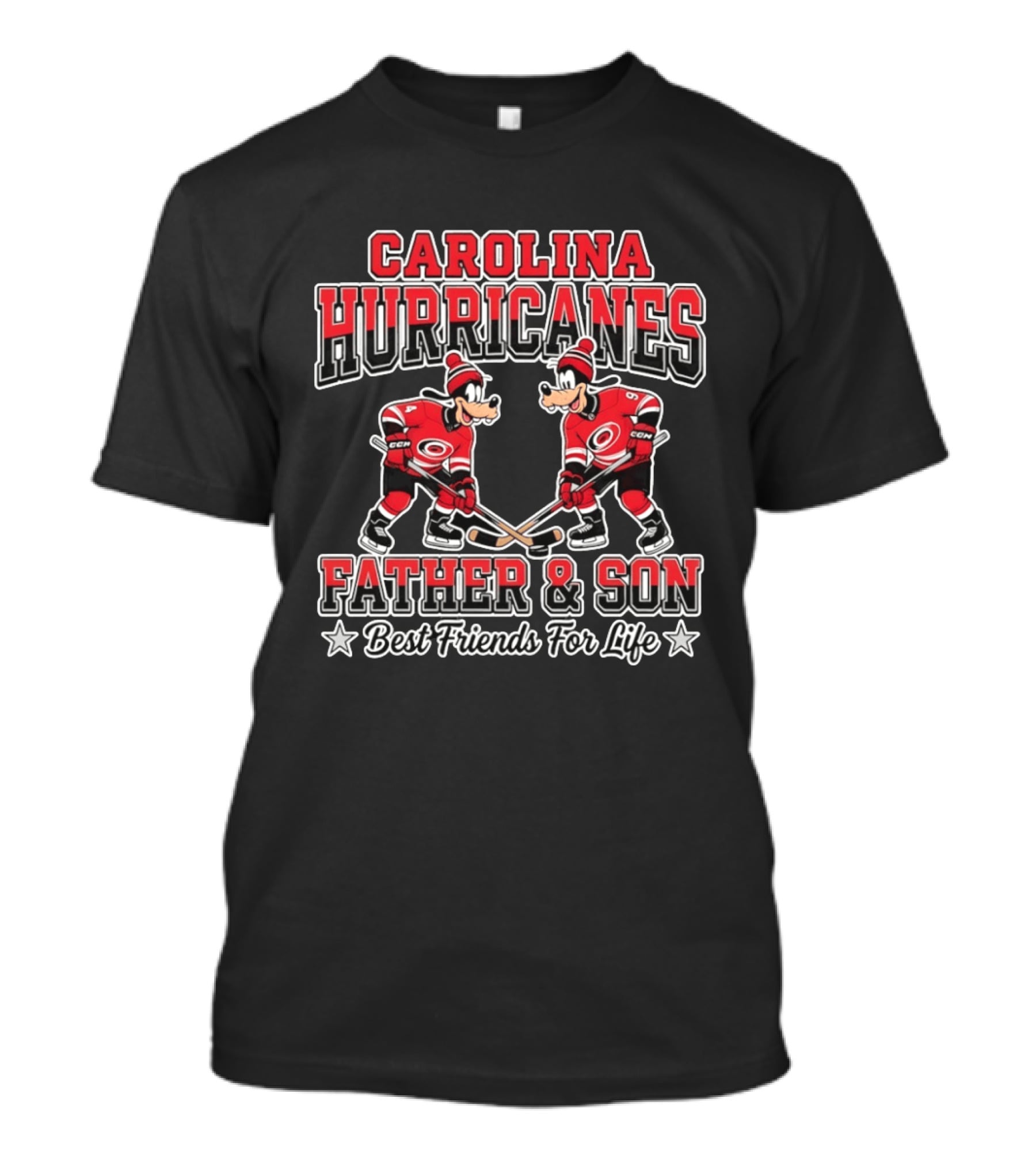 Carolina Hurricanes Father And Son Best Friends For Life Disney Goofy Hockey T-Shirt