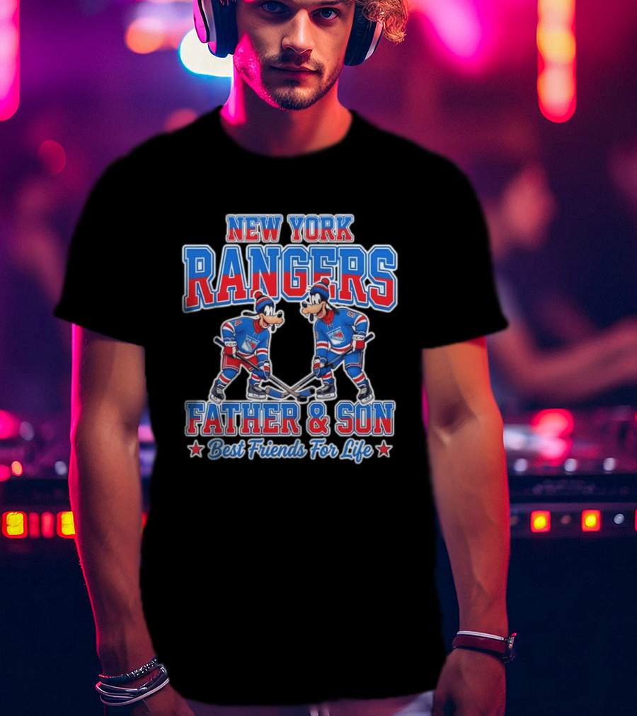 New York Rangers Goofy Father And Son Best Friends For Life T-Shirt