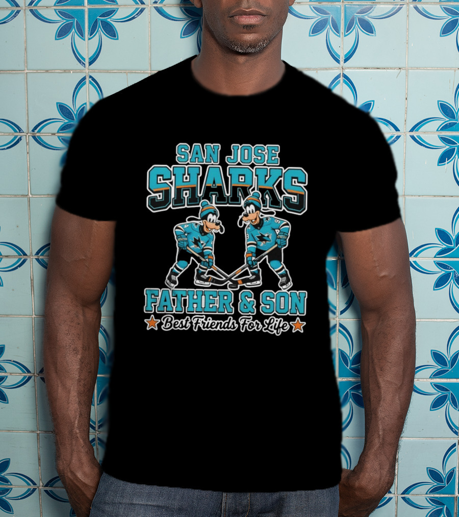 San Jose Sharks Disney Goofy Father And Son Best Friends For Life T-Shirt