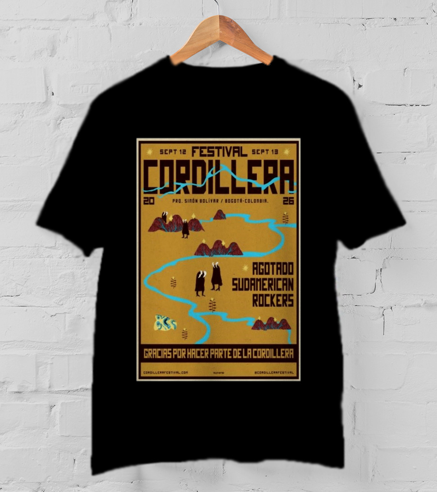 Festival Cordillera Sept 12 13 2026 Bogotá Colombia Agotado Sudamerican Rockers Pro. Simón Bolívar T-Shirt