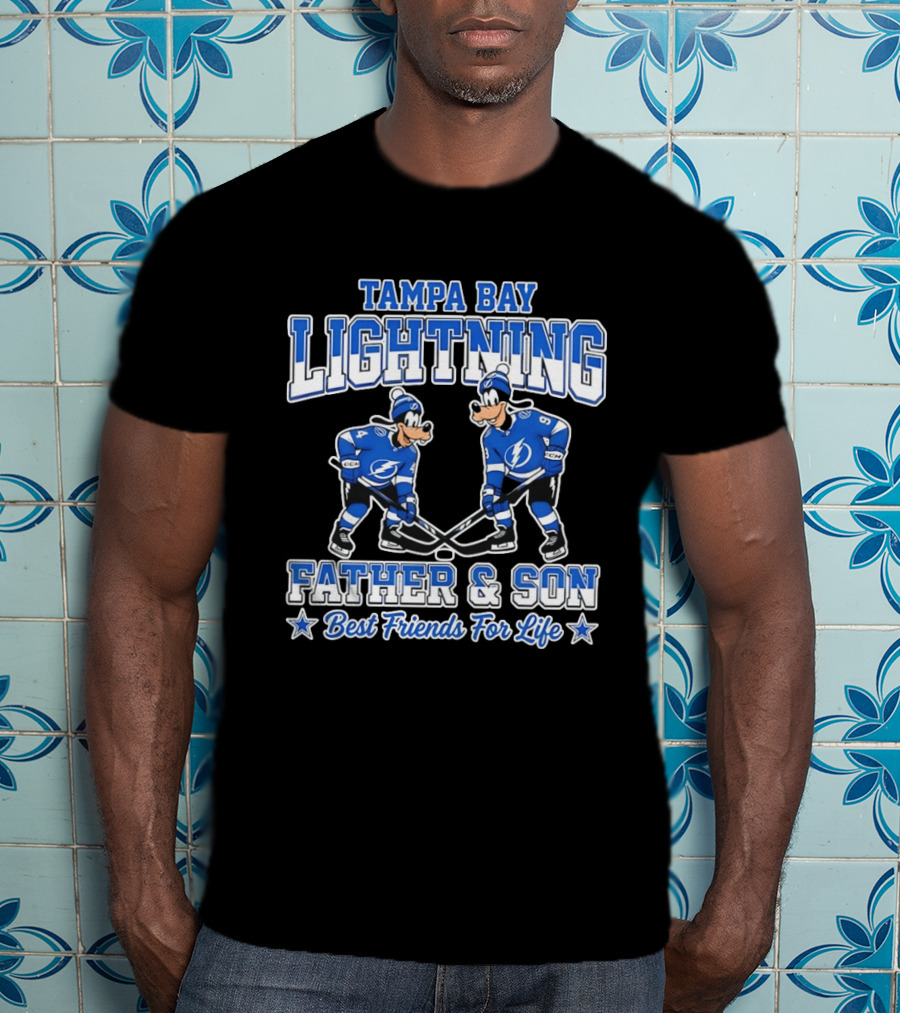 Tampa Bay Lightning Goofy Father And Son Best Friends For Life T-Shirt