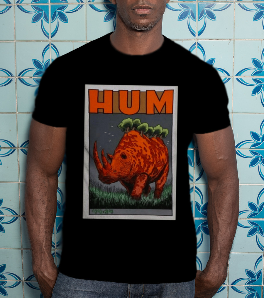 Hum Band 2025 2026 Tour With Rhino And Trees T-Shirt