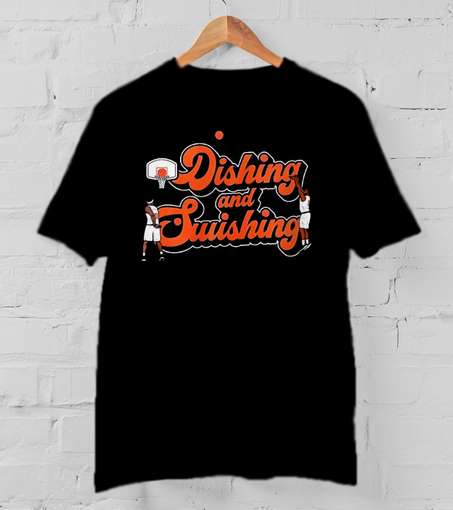 Jalen Brunson New York Knicks Dishing And Swishing Basketball Player NBA T-Shirt