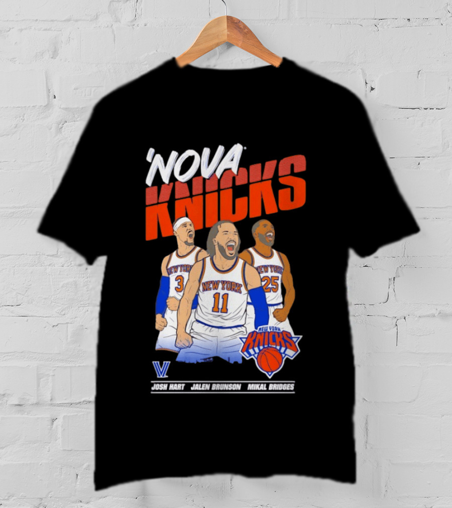 Nova Knicks Josh Hart Jalen Brunson Mikal Bridges New York NBA Basketball T-Shirt