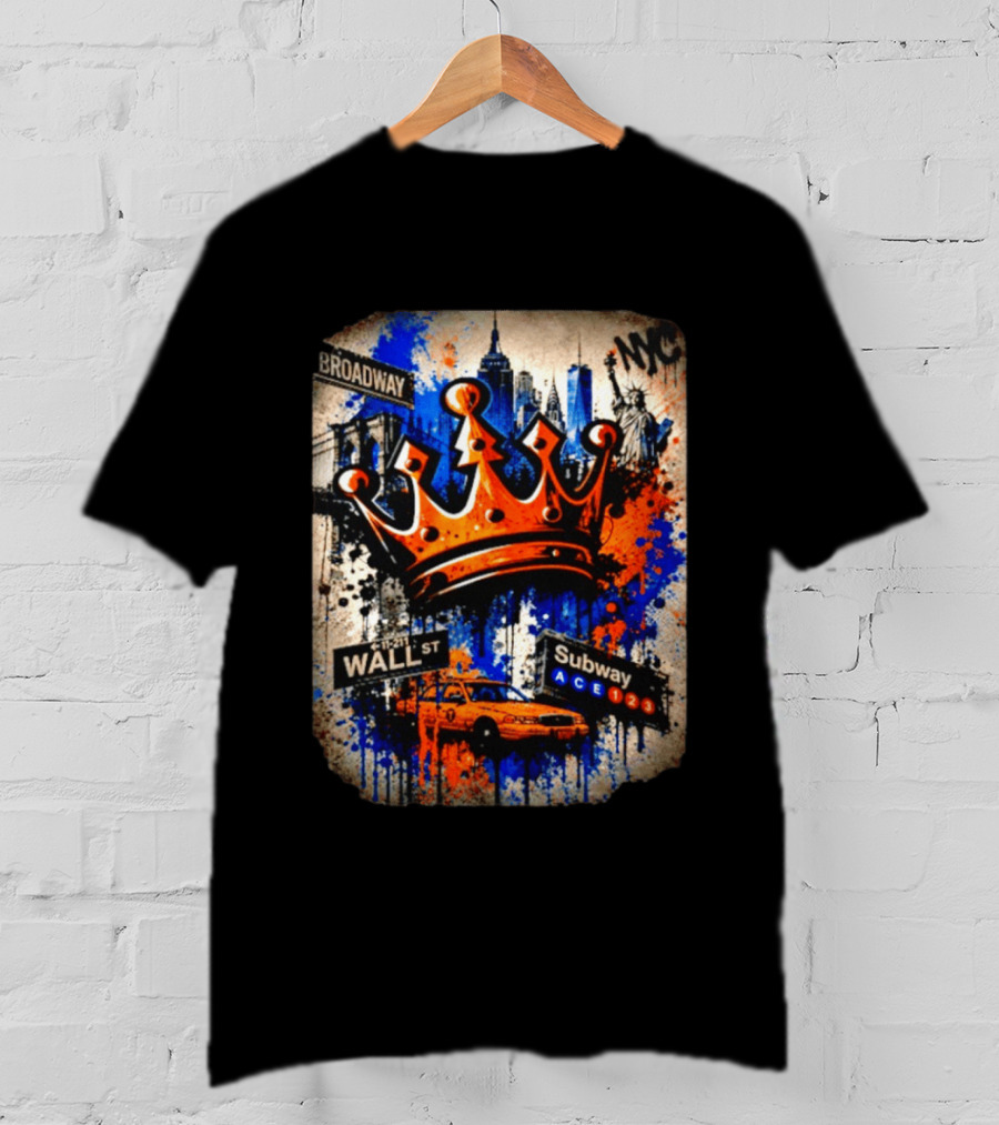 Broadway Wall St Subway NYC Crown Skyline Statue Graffiti T-Shirt