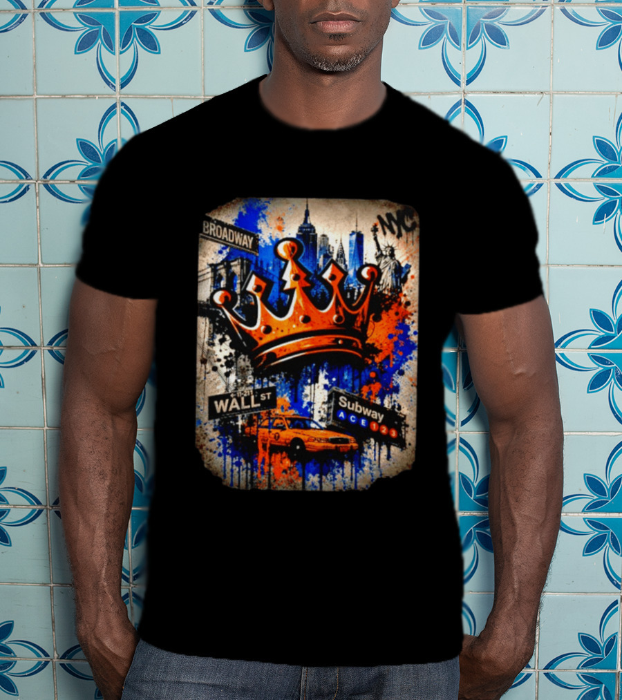 Broadway Wall St Subway NYC Crown Skyline Statue Graffiti T-Shirt