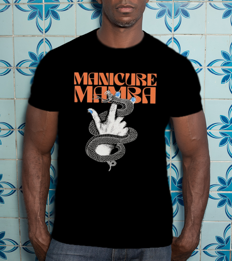 Manicure Mamba Snake Hand Nail Art With Gems T-Shirt