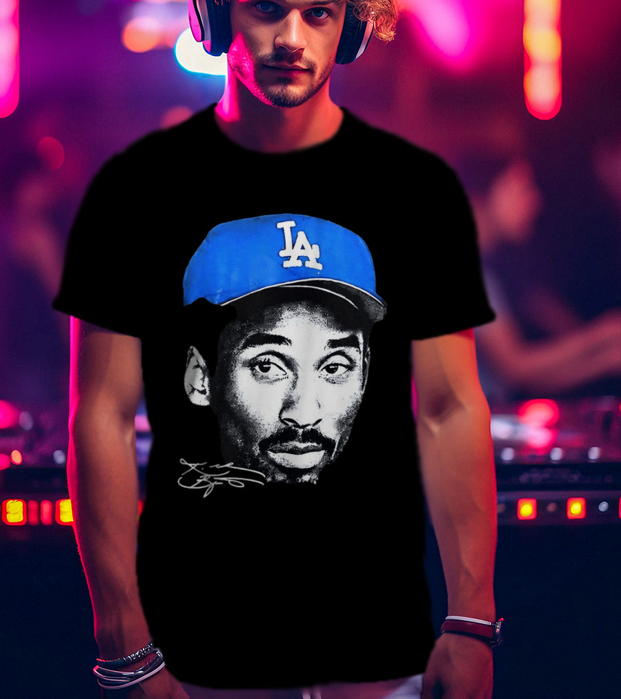 Kobe Bryant Iconic Los Angeles Dodgers LA Hat T-Shirt