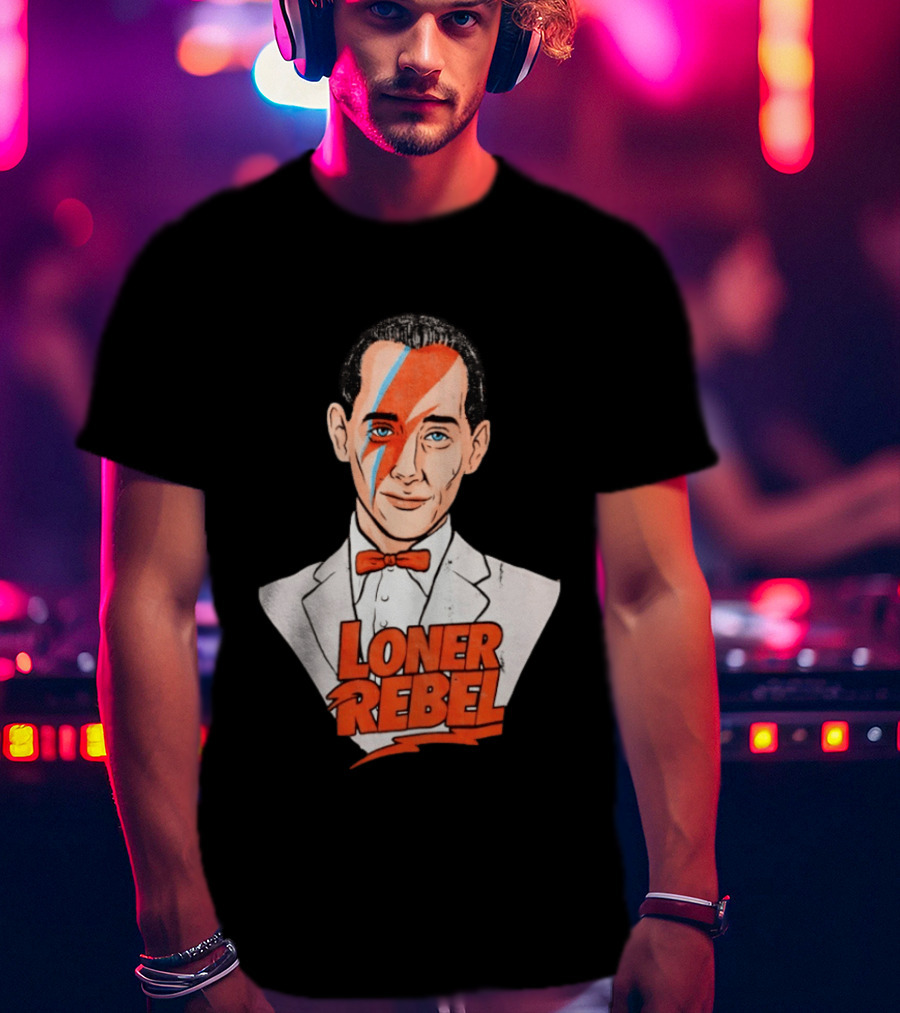 Pee Wee Herman David Bowie Aladdin Sane Loner Rebel Mashup Pop Culture T-Shirt