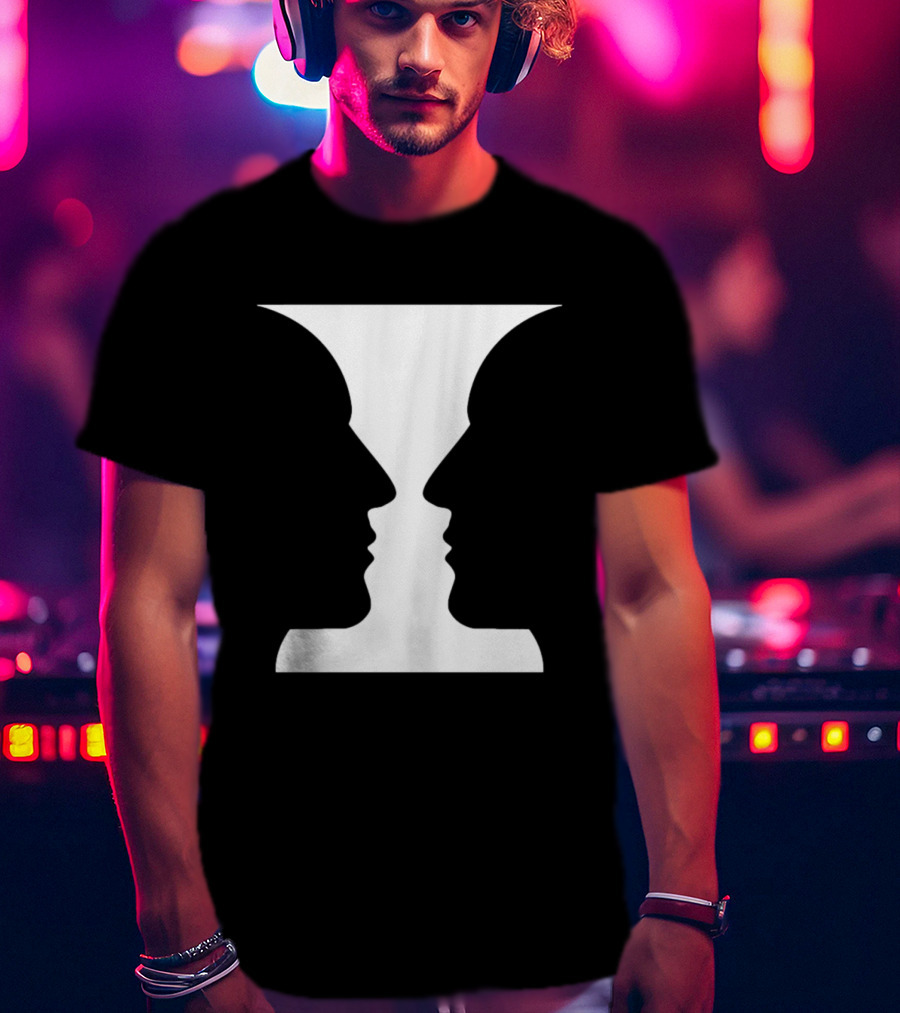 Rubin Vase Optical Illusion Cognitive Psychology Face Perception T-Shirt