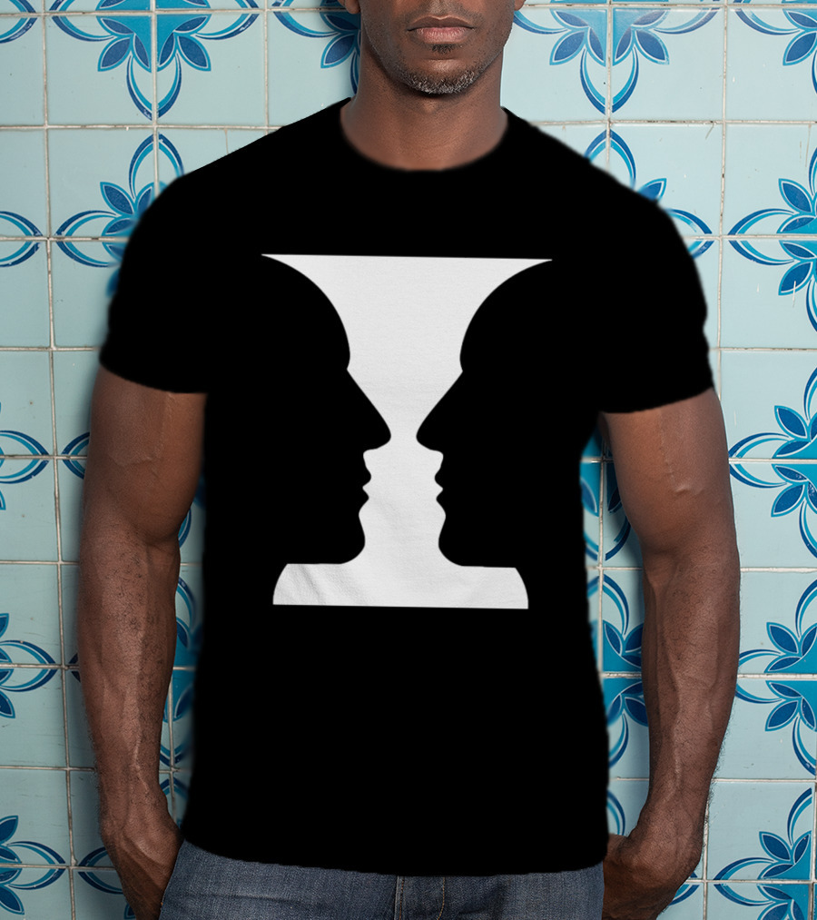 Rubin Vase Optical Illusion Cognitive Psychology Face Perception T-Shirt