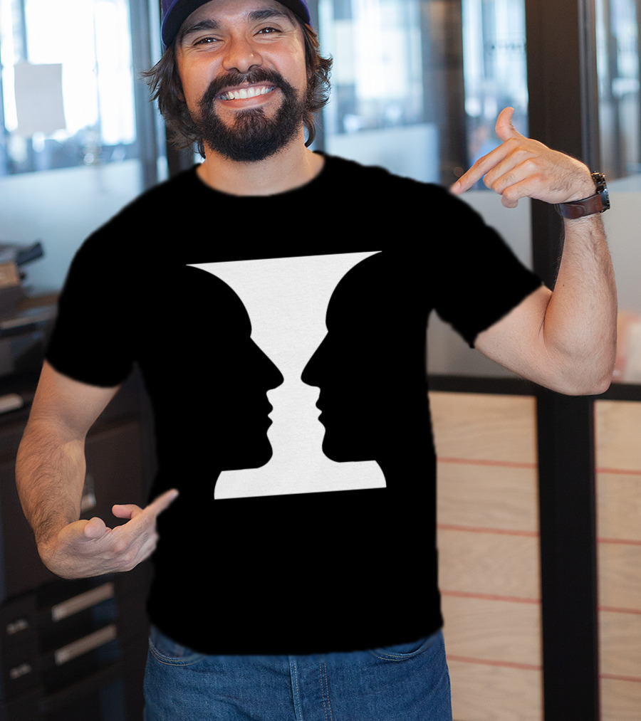 Rubin Vase Optical Illusion Cognitive Psychology Face Perception T-Shirt