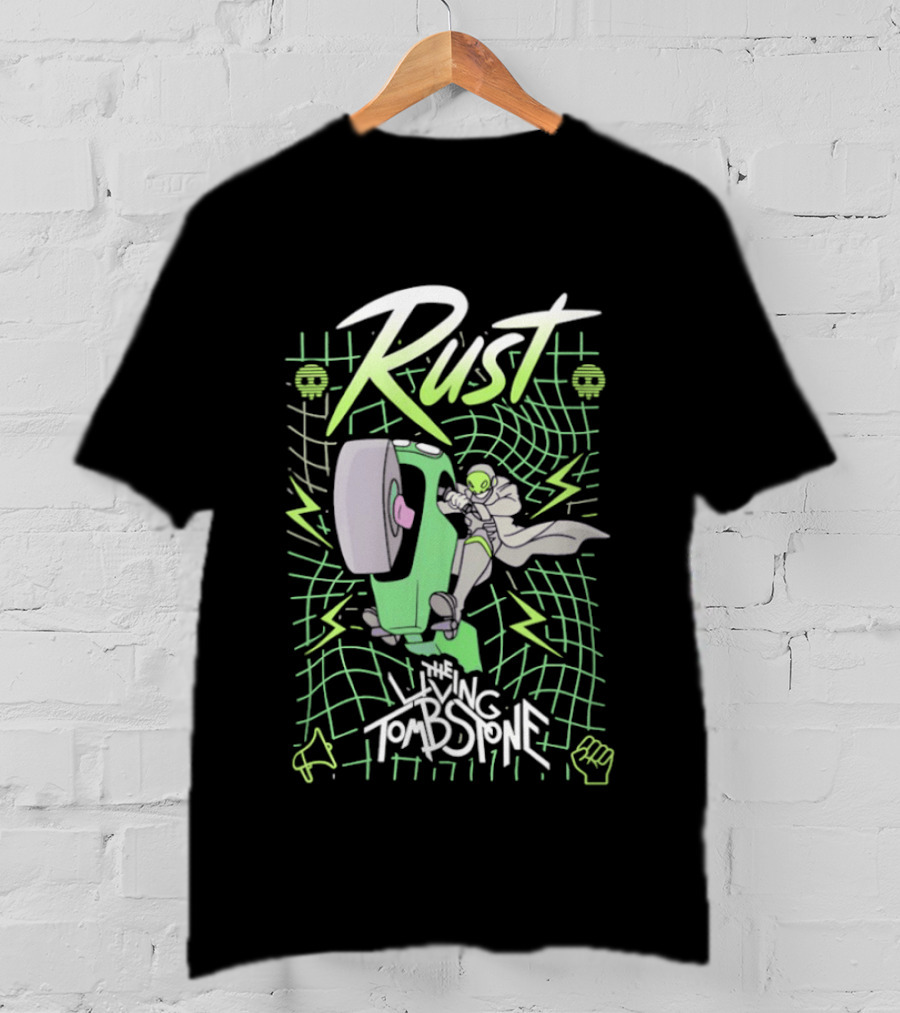 Rust The Living Tombstone Motorbike Adventure With Futuristic Neon T-Shirt