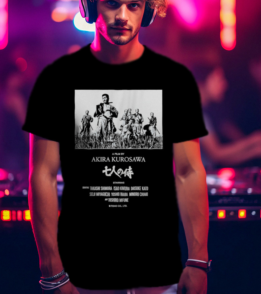 Seven Samurai Akira Kurosawa Takashi Shimura Isao Kimura Daisuke Kato Classic Film T-Shirt