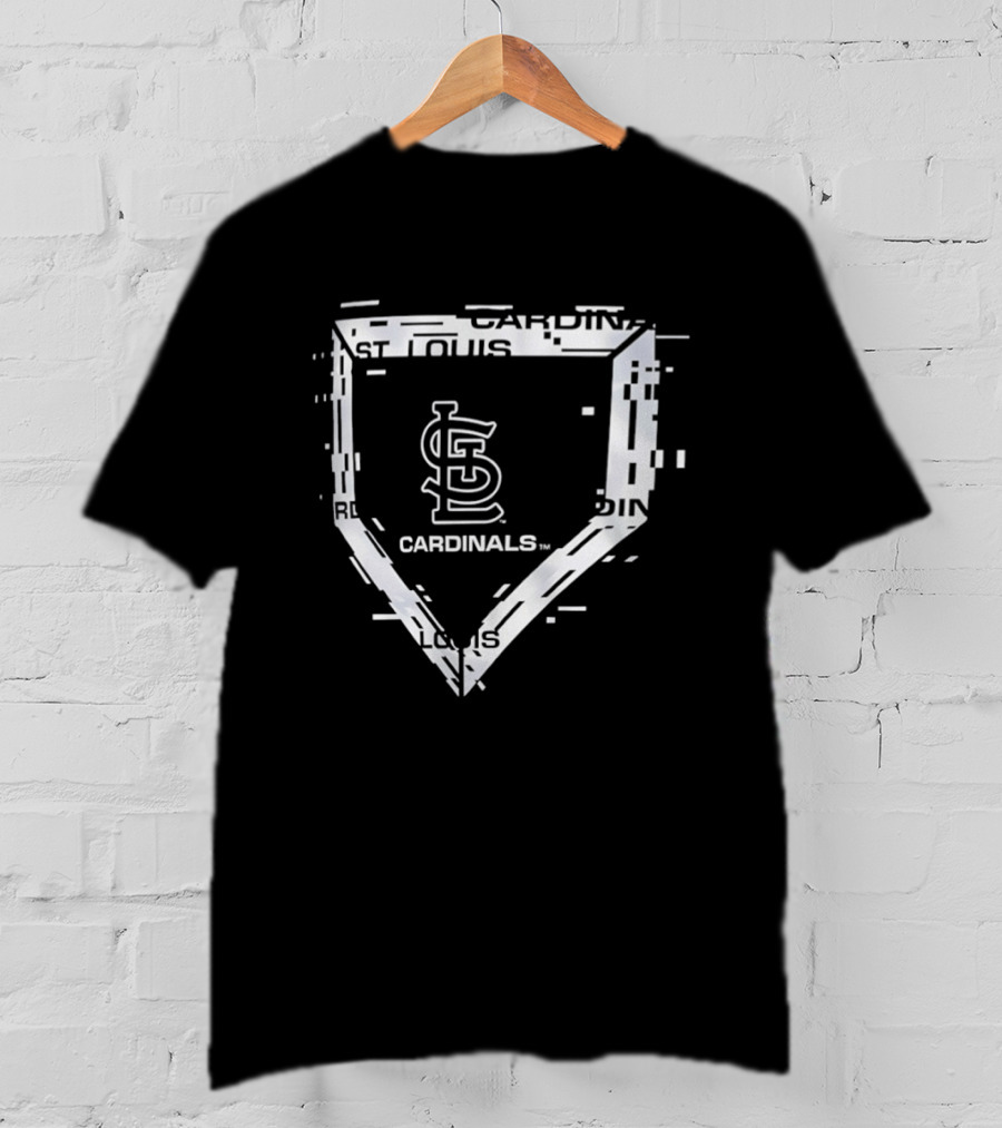 St Louis Cardinals Home Plate Glitch Logo Sports Fan T-Shirt