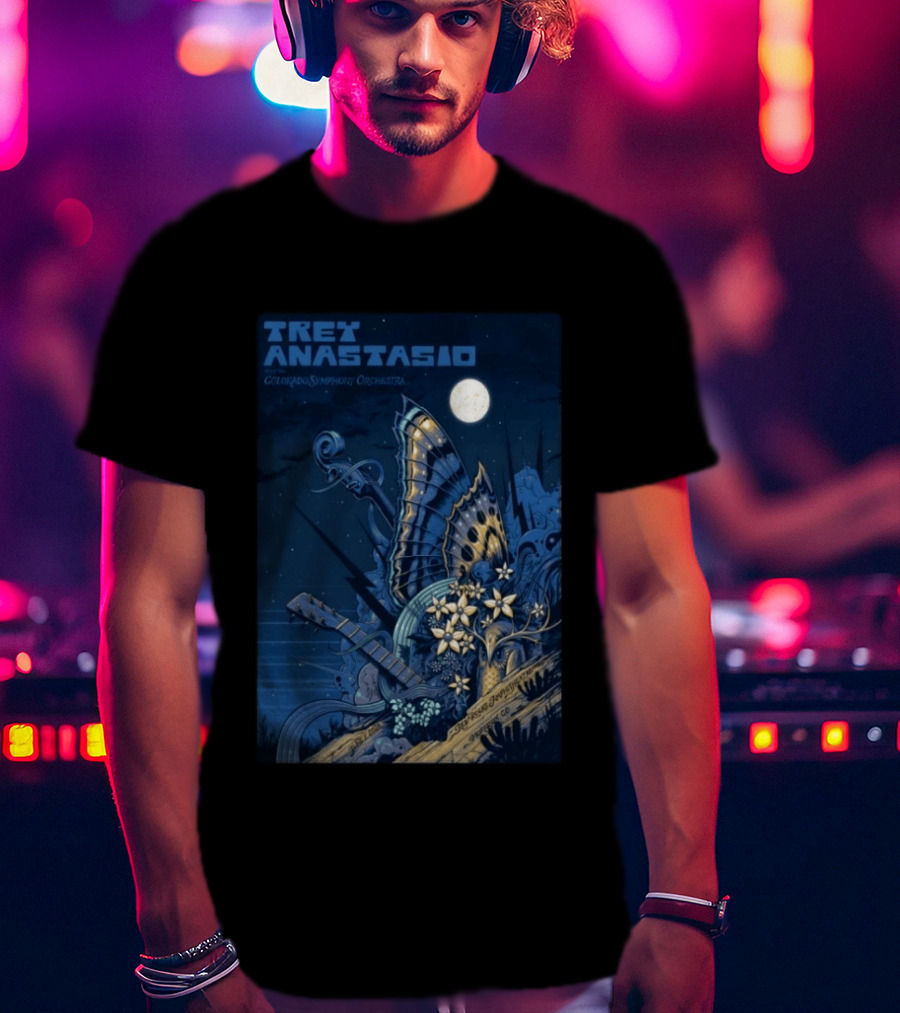 Trey Anastasio Colorado Symphony Orchestra Red Rocks Amphitheatre Moonlit Performance June 7 2026 T-Shirt