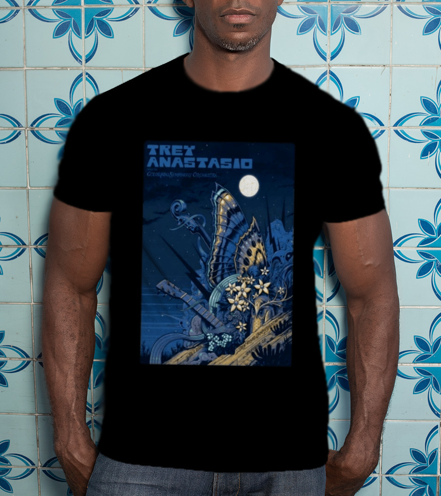 Trey Anastasio Colorado Symphony Orchestra Red Rocks Amphitheatre Moonlit Performance June 7 2026 T-Shirt