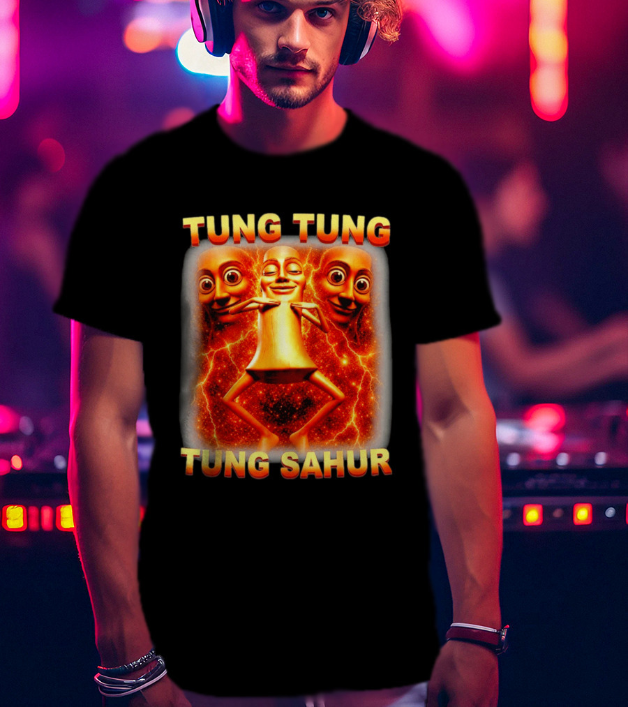 Tung Tung Tung Sahur Meme Brainrot Viral Image T-Shirt