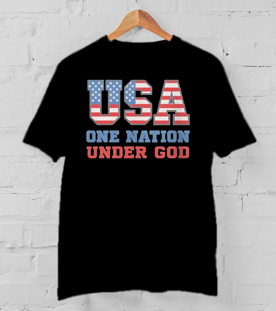 USA One Nation Under God American Flag Patriotic Stars And Stripes T-Shirt