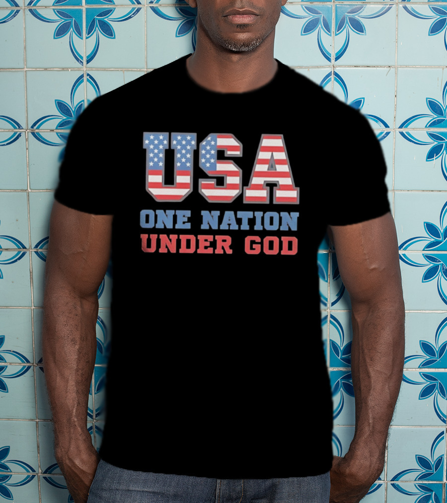 USA One Nation Under God American Flag Patriotic Stars And Stripes T-Shirt